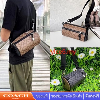 Coach C2957  กระเป๋าสะพายข้างซิปคู่สายเดี่ยวสำหรับผู้ชายและผู้หญิง