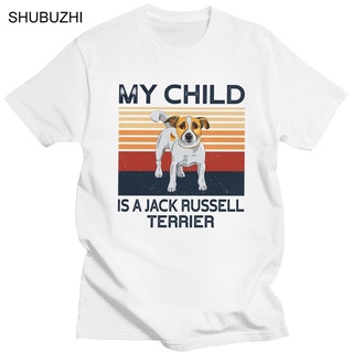 เสื้อยืดผ้าฝ้ายพิมพ์ลายขายดี เสื้อยืดคอกลม แขนสั้น ผ้าฝ้าย พิมพ์ลาย My Child Is A Jack Russell Terrier สไตล์เรโทร สําหรั