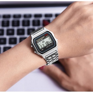 ภาพขนาดย่อของภาพหน้าปกสินค้านาฬิกาดิจิตอล นาฬิกาแฟชั่น นาฬิกาข้อมือ ผู้หญิง สายสแตนเลส จากร้าน refm5bx_wk บน Shopee ภาพที่ 2