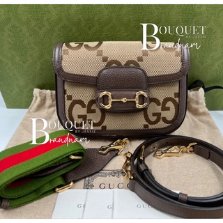 New Gucci Horsebit 1955 jumbo GG mini bag