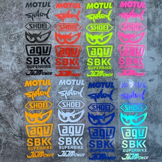 ภาพหน้าปกสินค้า1Pcs สะท้อนแสง MOTUL SHARK SHOEI BERIK AGV SBK JDM สติกเกอร์จักรยานหมวกกันน็อก Decals จัดแต่งทรงผมรถตกแต่งไวนิล ซึ่งคุณอาจชอบราคาและรีวิวของสินค้านี้