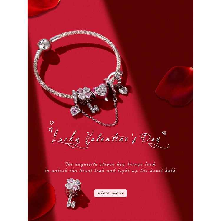 ภาพสินค้าBamoer Beads 925 Sterling Silver Valentine's Day Series Charm 4 style Fashion Accessories Fit DIY Bracelet and Necklace จากร้าน bamoer.th บน Shopee ภาพที่ 1