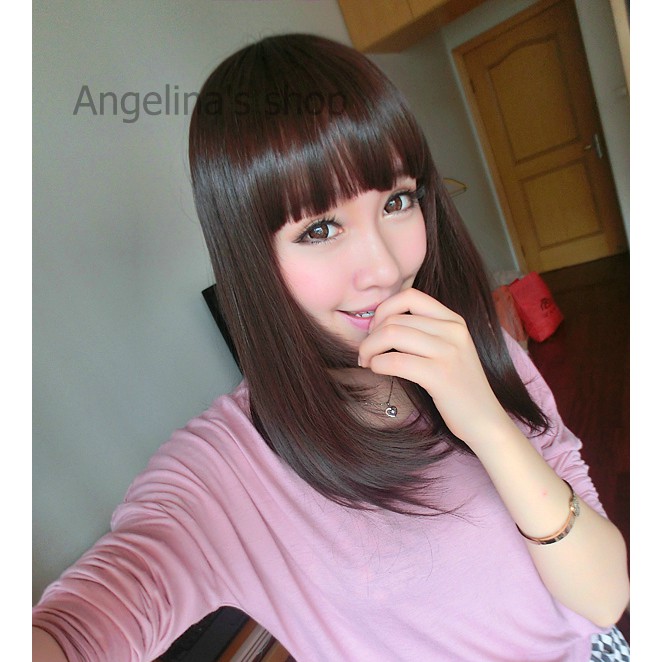 angelina-วิกผมประบ่า-สีน้ำตาลเข้ม-ยาวประมาณ-40-45cm