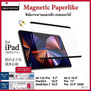 iPad ฟิล์มกระดาษ แม่เหล็กติดทับกระจกได้ สำหรับ iPad Air4 10.9/Air3 10.5/Gen9 10.2/11/9.7/Pro12.9 Magnetic Paperlike Film