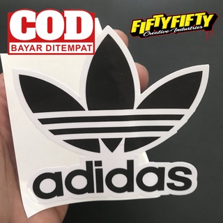 สติกเกอร์ พิมพ์ลาย Adidas แบบเคลือบเงา สําหรับติดตกแต่งหมวกกันน็อค รถจักรยานยนต์ รถยนต์