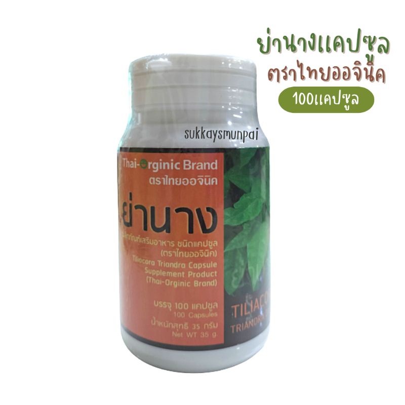 ภาพหน้าปกสินค้าย่านางแคปซูล อบเย็น ตราไทยออจินิค Thai-Orginic Bai Ya-Nang Capsule บรรจุ100เเคปซูล จากร้าน sukkaysmunpai บน Shopee