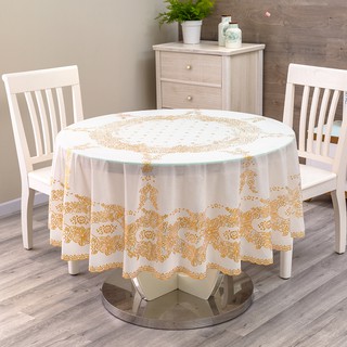 ▼ผ้าปูโต๊ะทรงกลมพลาสติก PVC ผ้าปูโต๊ะรับประทานอาหารแบบใช้แล้วทิ้งกันน้ำกันลวกและกันน้ำมันได้ผ้าปูโต๊ะทรงกลมขนาดใหญ่สำห