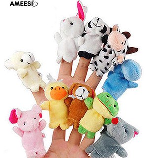 Ameesi ตุ๊กตาหมาลายตระการตา 10 ชิ้นตุ๊กตาผ้าตุ๊กตาเด็ก IQ Hand Cartoon Animal Toy