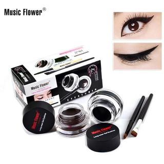 ภาพขนาดย่อของภาพหน้าปกสินค้าเจลเขียนคิ้ว เจลอายไลเนอร์ Music Flower 24 Hours Longwear Gel Eyeliner M1007 1กล่อง มี2ตลับ สีดำและสีน้ำตาล กันน้ำ 24ชม. จากร้าน novo_mall บน Shopee ภาพที่ 1