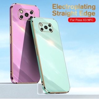 เคสโทรศัพท์มือถือ ซิลิโคนนิ่ม กันกระแทก ขอบตรง หรูหรา สําหรับ Xiaomi POCO C40 C55 F5 F4 F3 F2 GT Pro 5G