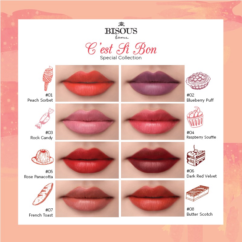 bisous-bisous-cest-si-bon-lip-matte-บีซู-ลิปซาซิบอง-ลิปแมท