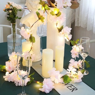สายไฟ LED ลวดทองแดง รูปดอกซากุระ ขนาด 2.2 เมตร สําหรับตกแต่งบ้าน เทศกาลรอมฎอน