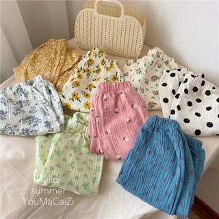 [Babycat] พร้อมส่ง ขายดี ใหม่ กางเกงผ้าโปร่ง สองชั้น พิมพ์ลายการ์ตูน กันยุง สไตล์เกาหลี ญี่ปุ่น ขนาดเล็ก ฤดูร้อน สําหรับเด็ก