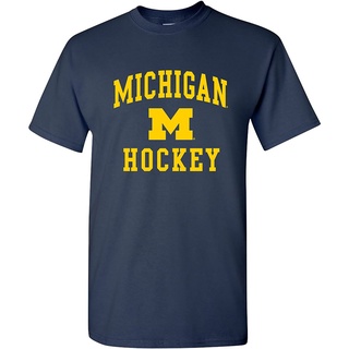 เสื้อยืดโอเวอร์ไซส์เสื้อยืดแขนสั้น พิมพ์ลาย NCAA Arch Hockey สีพื้น สําหรับผู้ชายS-3XL