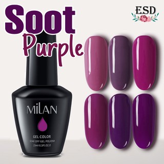 สีทาเล็บเจล Milan สีม่วง Soot Purple   ขนาด 15 ml สีทาเล็บเจล  ได้รับมาตราฐาน SGS/MSDS  + เก็บปลายทาง