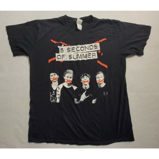 [100% Cotton] เสื้อยืดลําลอง พิมพ์ลายกราฟฟิคทัวร์ Gildan 5 Seconds Of Summer สีดํา เข้ากับทุกการแต่งกาย สําหรับผู้ชาย 13