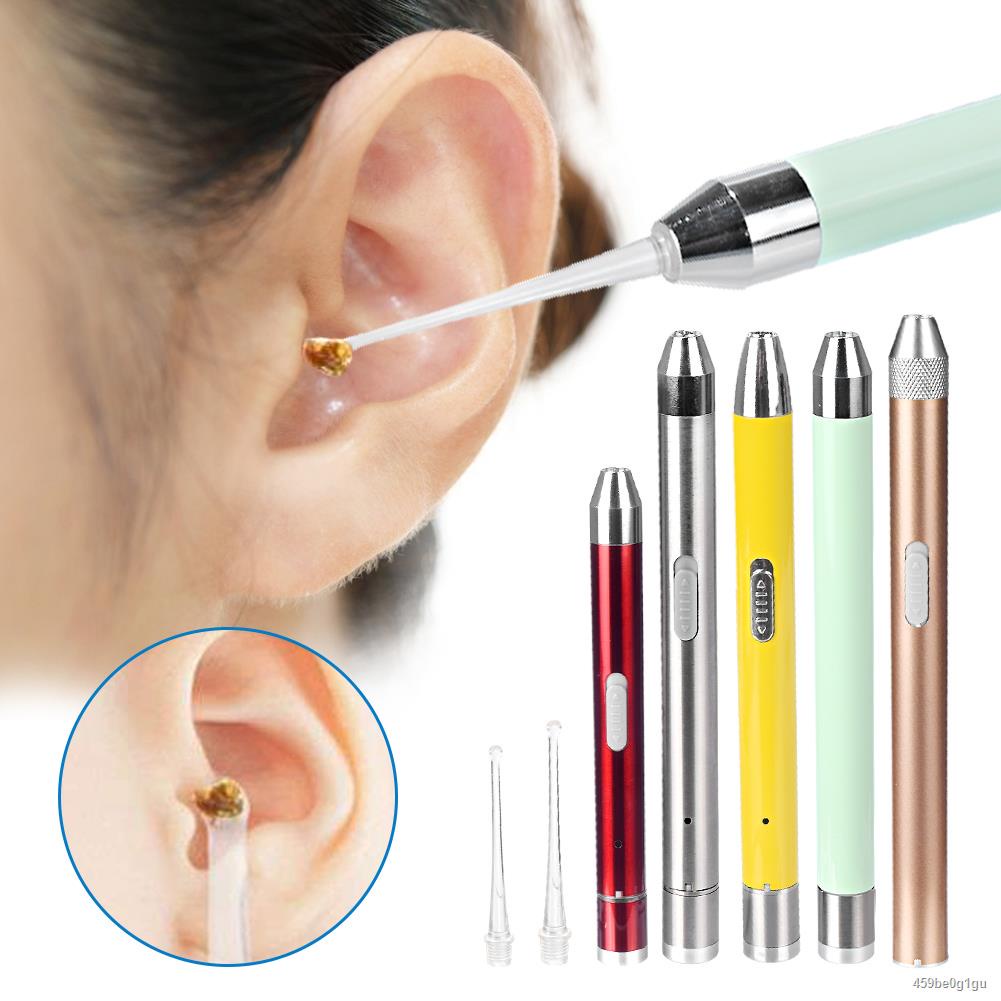 Ear Cleaner Spoon LED Flash Light Ear Wax Safe Curette Picker Visual