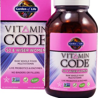 💥🇺🇸Garden of Life, Vitamin Code, 50 & Wiser Women, RAW Whole Food Multivitamin, 120,240 Vegetarian Capsules