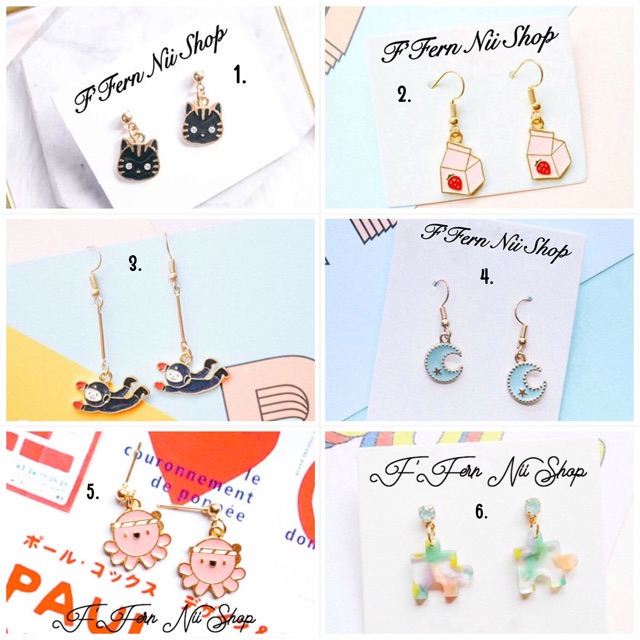 พร้อมส่ง-ต่างหูเกาหลี-น่ารักมุ้งมิ๊งมากๆค่ะ