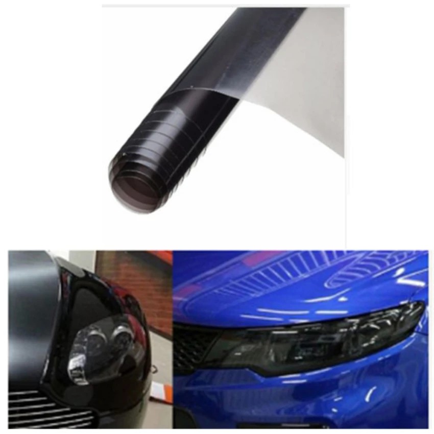 ฟิล์ม-ติดโคมไฟรถยนต์-สติกเกอร์-หุ้มโคมไฟ-สีรมดำ-40-100-cm