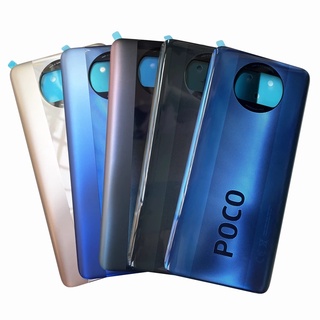 ฝาครอบแบตเตอรี่ด้านหลัง พร้อมกาว สําหรับ Xiaomi Poco X3 X3 NFC Mi Poco X3 Pro