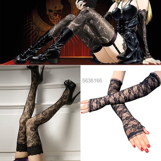 Women Sexy Thin Silk Stocking Cross Strap Sheer Thigh High Lolita Black  Stocking