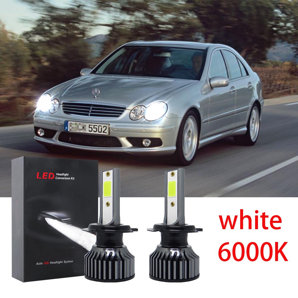 หลอดไฟหน้ารถยนต์-led-6000k-สีขาว-สําหรับ-mercedes-benz-w211-w203-w204-w124-w201-amg-w202-w212-w220-w205-2-ชิ้น