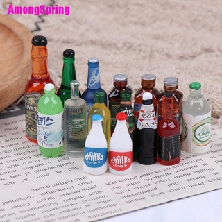 สินค้า (Amongspring) ขวดเครื่องดื่ม ขนาดเล็ก 1:12 อุปกรณ์เสริม สําหรับบ้านตุ๊กตา 5 ชิ้น