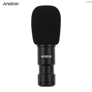 Andoer ไมโครโฟน Type-C แบบเสียบปลั๊ก พร้อมหน้าจอมอนิเตอร์ 3.5 มม. สําหรับสมาร์ทโฟน บันทึกวิดีโอ สตรีมมิ่งออนไลน์