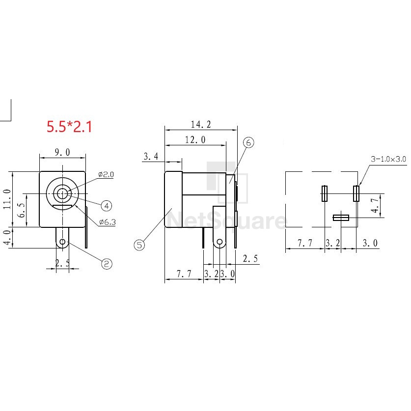 ภาพสินค้าDC Jack Power Plug Socket PCB Mount Connector 3-Pin 3.5*1.1 3.5*1.3 5.5*2.1 5.5*2.5 mm ปลั๊กตัวเมีย สำหรับบัดกรี จากร้าน tewichtete31 บน Shopee ภาพที่ 5