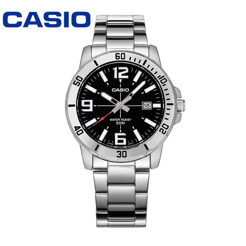 ภาพหน้าปกสินค้านาฬิกาผู้ชาย Casio รุ่น MTP-VD01D สายแสตนเลส สีเงิน ของแท้100% ประกันศูนย์1ปี จากร้าน จากร้าน if2vadrx0t บน Shopee