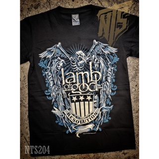 เสื้อยืดผ้าฝ้ายพรีเมี่ยม NTS 204 Lamb Of God Rock เสื้อยืด เสื้อวง สกรีนลายอย่างดี ผ้าหนานุ่ม ไม่หดไม่ย้วย มาตราฐาน NTS