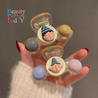 Korean Hair Accessories Cute Plastic Cartoon Human Face Hair Clip for Women