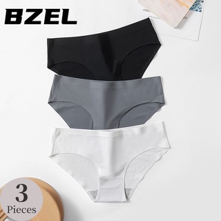 Bzel กางเกงชั้นใน ผ้าเรยอน ไร้รอยต่อ ระบายอากาศ ใส่สบาย ขนาดใหญ่ M-3XL 7 สี สําหรับผู้หญิง