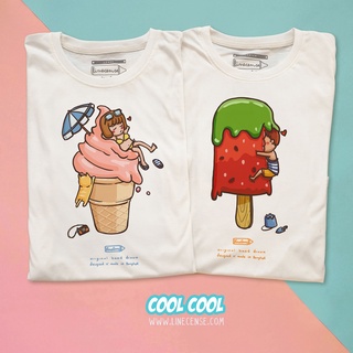 [S-5XL][ใหม่ล่าสุด] Cool Girl &amp;  Cool Boy เสื้อยืด คุณภาพ เสื้อยืดลายไอศกรีม ลายไอติม  เสื้อคู่ เสื้อครอบครัว