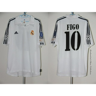 เสื้อกีฬาแขนสั้น ลายทีมชาติฟุตบอล Real-Madrid ZIDANE FIGO R.CARLOS 01-02 ชุดเหย้า คุณภาพสูง สไตล์เรโทร