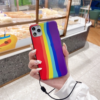 เคสโทรศัพท์ ซิลิโคน สีรุ้ง เหมาะสำหรับ Realme C11 C2 5 5s 5i 6 6i 2 Pro XT X2 Q U1 H550