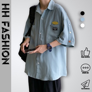 เสื้อเชิ้ตแขนสั้น Dk ทรงหลวม สไตล์เกาหลี แฟชั่นฤดูร้อน สําหรับผู้ชาย