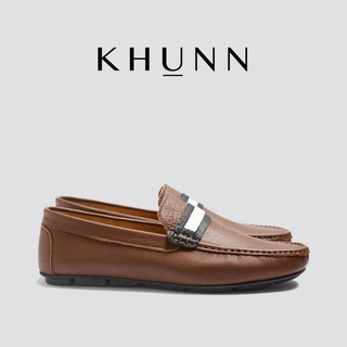 สินค้า KHUNN (คุณณ์) รองเท้าหนังชาร์มัวร์แท้  รุ่น Navy สี Whiskey น้ำตาลวิสกี้