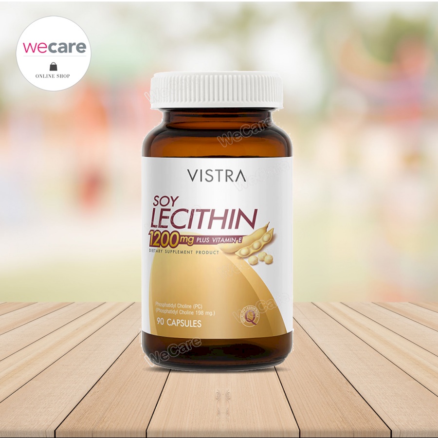 ภาพหน้าปกสินค้าVistra Soy lecithin 1200mg Plus Vitamin E 90 Capsules วิสทร้า ซอย เลซิติน 90 แคปซูล จากร้าน wecareshop บน Shopee