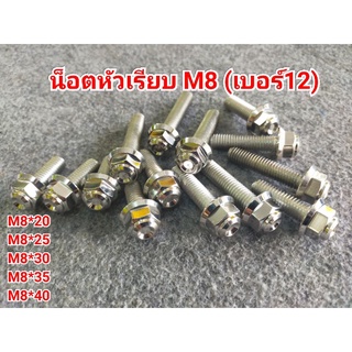 ภาพหน้าปกสินค้าน็อตเลสหัวเรียบ M8 เบอร์12 ราคาต่อตัว ที่เกี่ยวข้อง