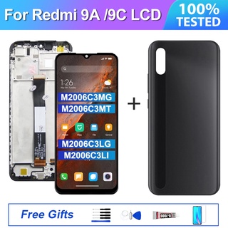 อะไหล่หน้าจอสัมผัส LCD 6.53 นิ้ว พร้อมกรอบ แบบเปลี่ยน สําหรับ Xiaomi Redmi 9A 9C Redmi 9A M2006C3LG M2006C3MG