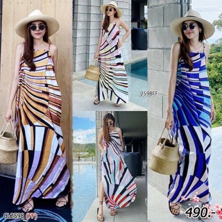 MaxiDress เดรสยาวสายเดี่ยว เนื้อผ้า 100D