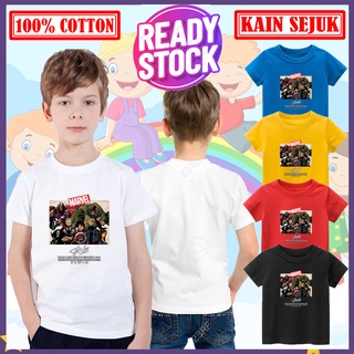 เสื้อยืด ผ้าฝ้าย 100% พิมพ์ลาย One Piece X Marvel Baju Budak Lelaki สําหรับเด็ก