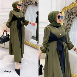 Gamis FITA DRESS MC SIZE M L XL XXL ชุดเดรสสั้น ลายดอกไม้ เรียบง่าย สไตล์เกาหลี สําหรับผู้หญิง