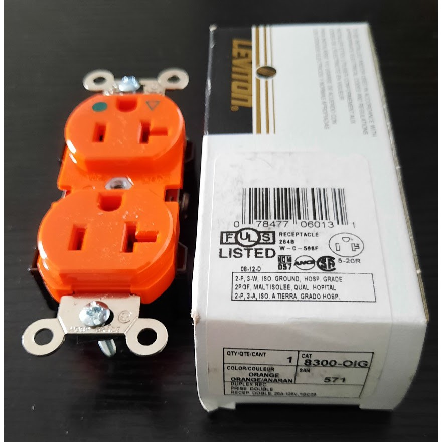 เต้ารับ US ปลั๊ก Leviton 8300 OIG, Hospital Grade Extra Heavy Duty ...