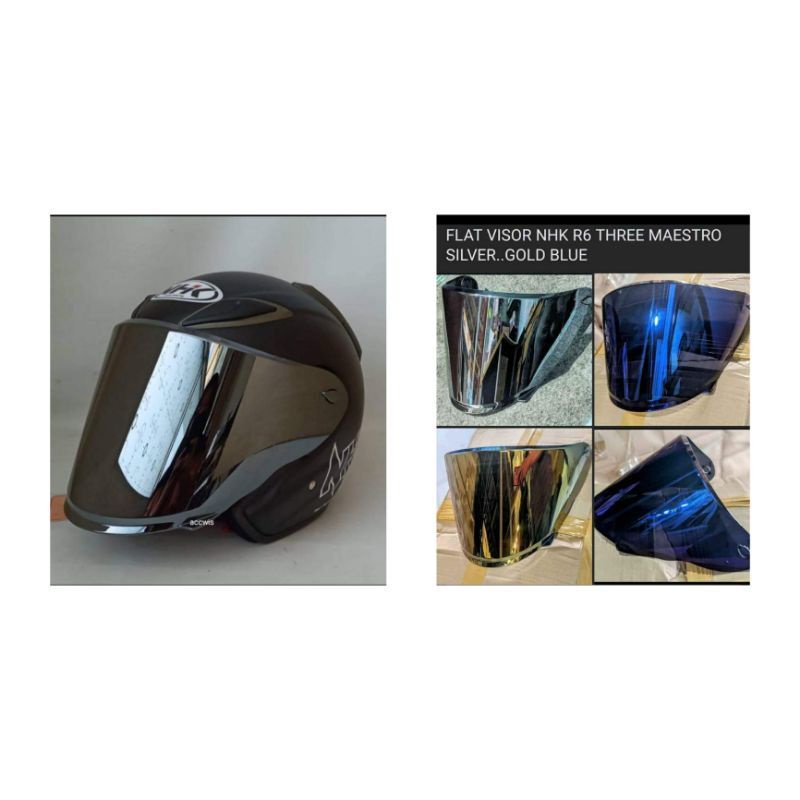 nhk-r6-กระจกหมวกกันน็อค-หมวกกันน็อค-visor-nhk-r6-nhk-r-6-แบน-visor-iridium-flat-visor