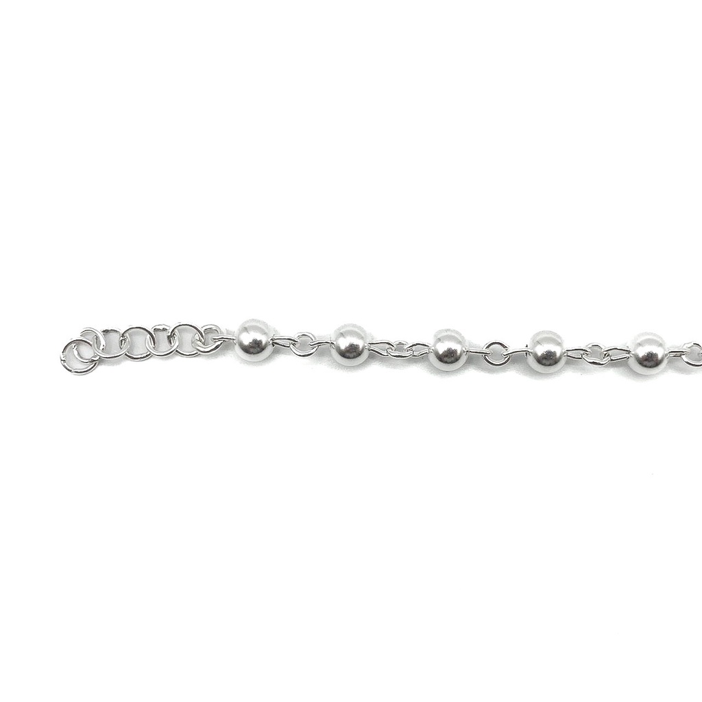 สร้อยข้อมือเงินร้อยเม็ดกลมเกลี้ยง-ข้อมือประคำ-เงินแท้-925-dsp-925-sterling-silver-beads-chain-bracelets-csp0090