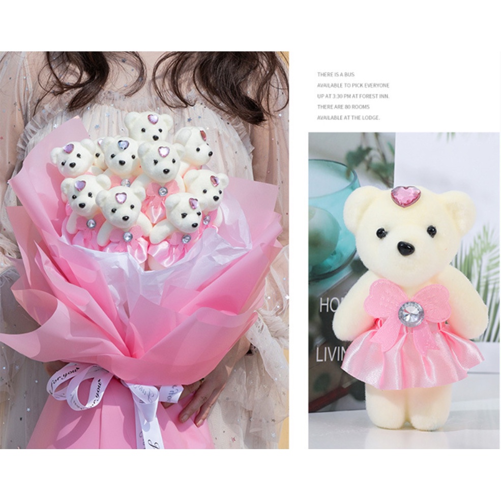 ภาพหน้าปกสินค้าพวงกุญแจช่อดอกไม้ ตุ๊กตาหมี ขนาดมินิ 11 ซม. เหมาะกับของขวัญแต่งงาน ของเล่นสําหรับเด็ก จากร้าน elvhua.th บน Shopee