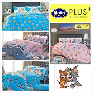 ลิขสิทธิ์แท้💯%Tom and Jerry ทอมแอนเจอรี่ Sasin PLUS+(ซาตินพลัส)ชุดเครื่องนอนลายการ์ตูนลิขสิทธิ์ชุดผ้าปู3.5,5,6ฟุตผ้านวม